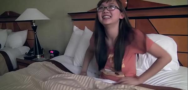  Cute busty asian girlfriend fngers in glasses